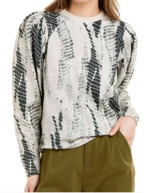 Ted baker green cream Neutral Snake Long Sleeve Top crew sweatshirt 1 small